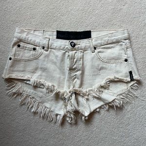 One Teaspoon cream bandit shorts